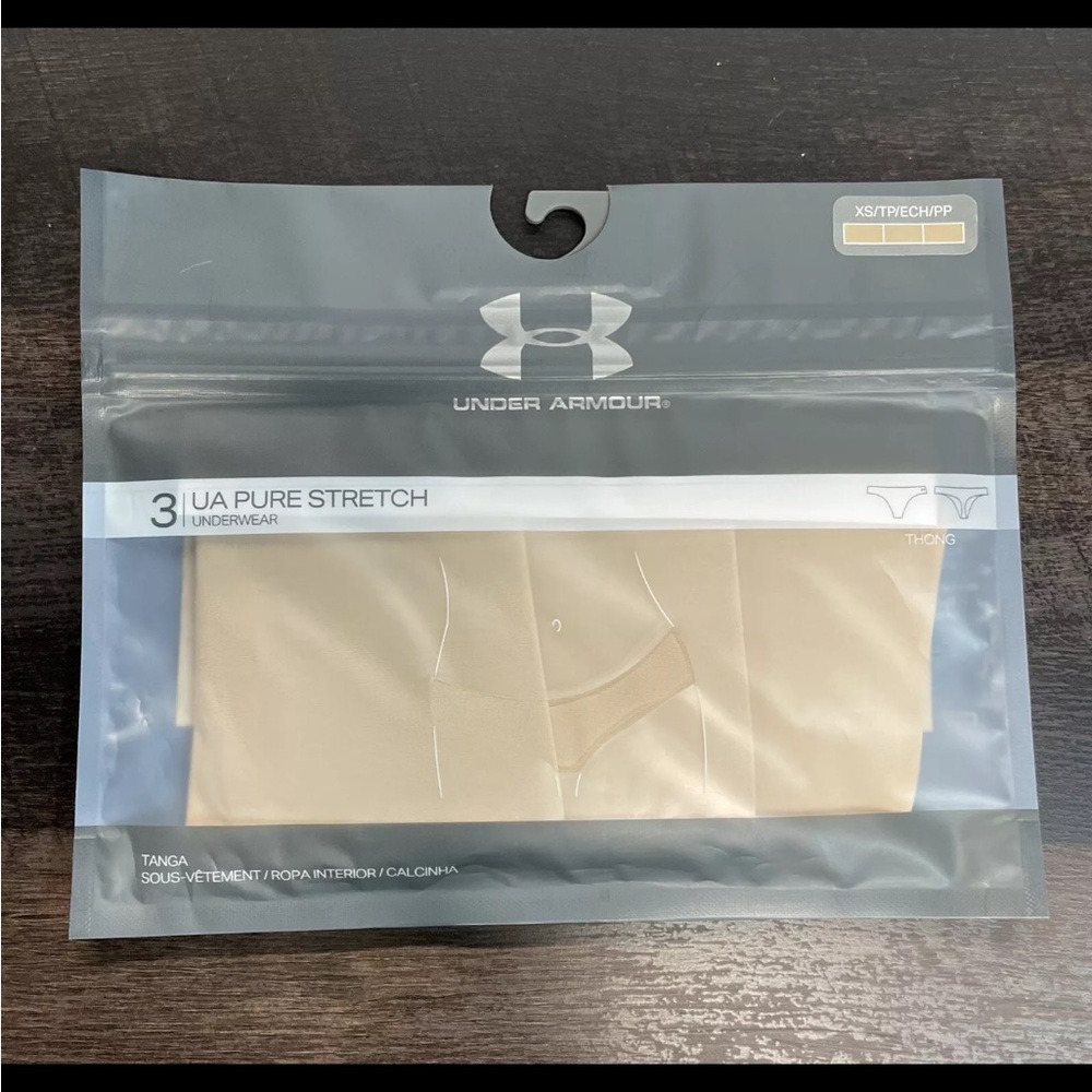 Under Armour Women's Pure Stretch Thong 3-Pack Underwear Size XS (1325615-295)